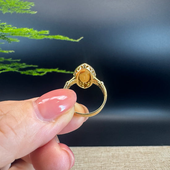 RealJade® "Signature Signet" 18K Yellow Gold  Lavender Jadeite Jade Ring