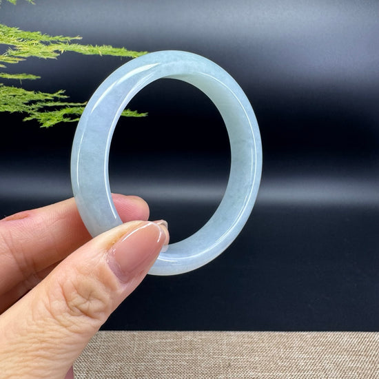 Genuine Burmese Lavender Green Jade Jadeite Bangle Bracelet ( 58.5mm )