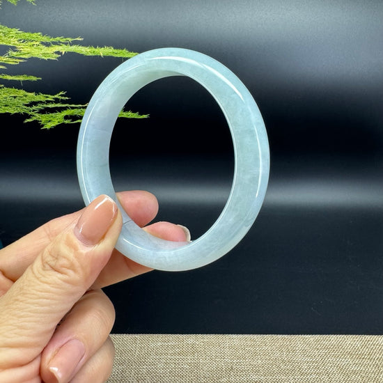 Genuine Burmese Lavender Green Jade Jadeite Bangle Bracelet ( 58.5mm )