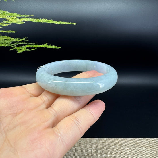 Genuine Burmese Lavender Green Jade Jadeite Bangle Bracelet ( 58.5mm )
