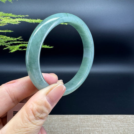 Genuine Burmese Oil Green Jade Jadeite Bangle Bracelet ( 59.7mm )