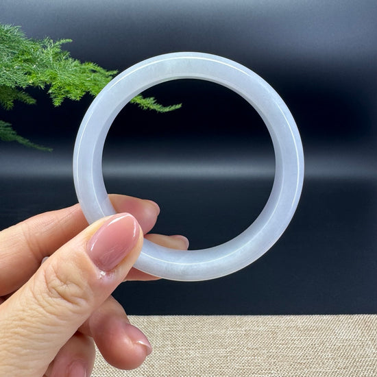 Genuine Burmese Icy Lavender Jade Jadeite Bangle Bracelet ( 57.7mm )