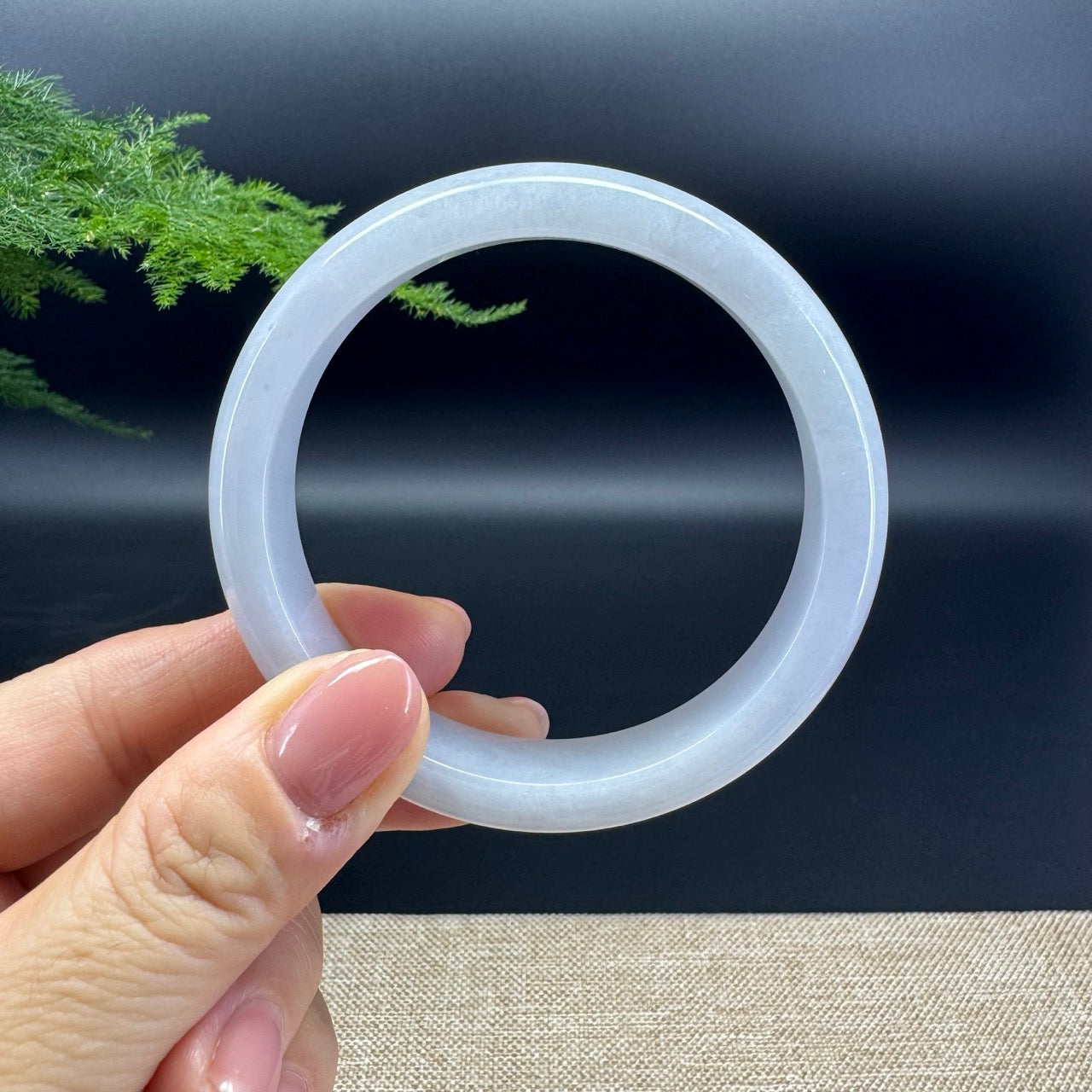 Genuine Burmese Icy Lavender Jade Jadeite Bangle Bracelet ( 57.7mm )