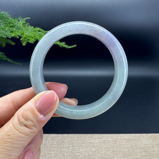 Genuine Burmese Lavender Green Jade Jadeite Bangle Bracelet (57.4mm)