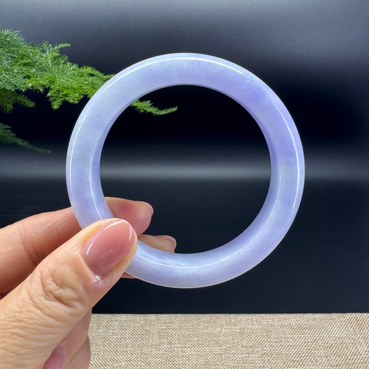 Genuine Burmese Lavender Green Jade Jadeite Bangle Bracelet (58mm)