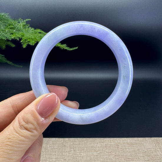 Genuine Burmese Lavender Green Jade Jadeite Bangle Bracelet (58mm)