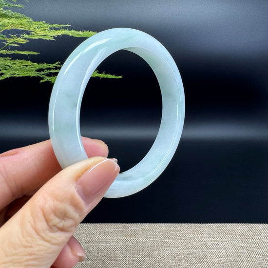 Genuine Burmese Icy Green Jade Jadeite Bangle Bracelet (59.1mm)