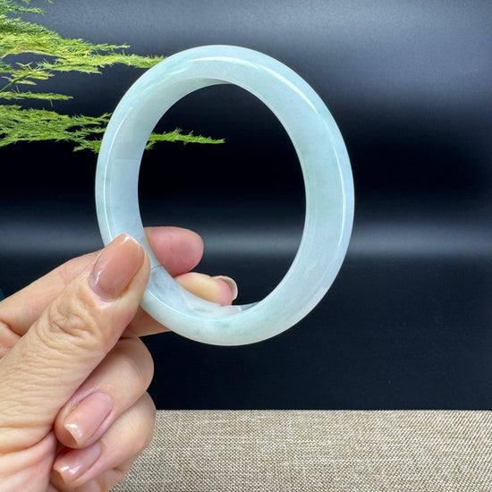 Genuine Burmese Icy Green Jade Jadeite Bangle Bracelet (59.1mm)