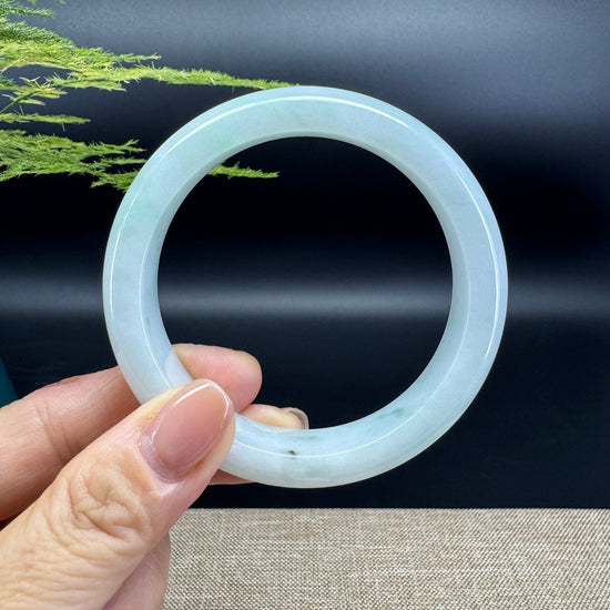 Genuine Burmese Icy Green Jade Jadeite Bangle Bracelet (59.1mm)