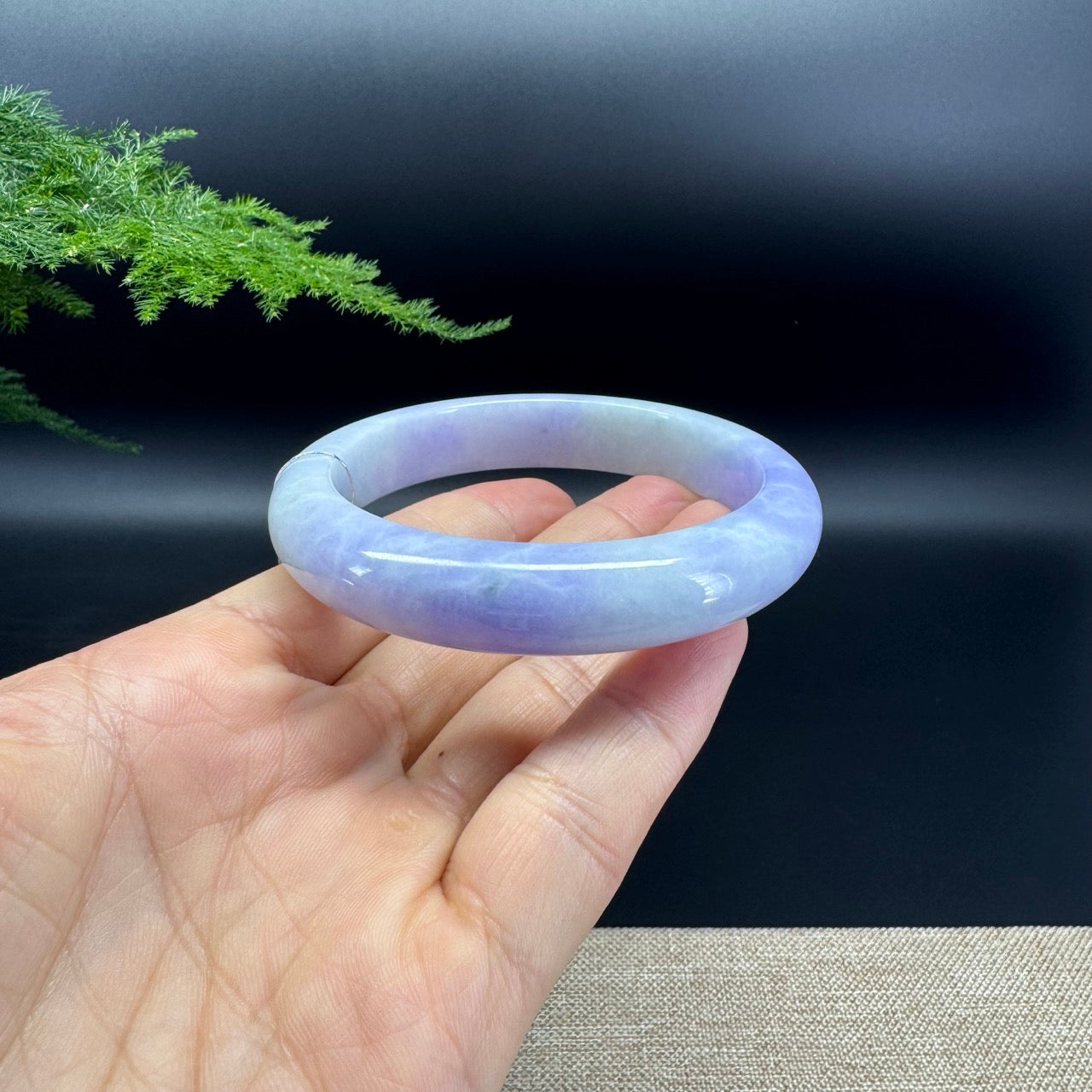 Genuine Burmese Lavender Jade Jadeite Bangle Bracelet (59.5mm)