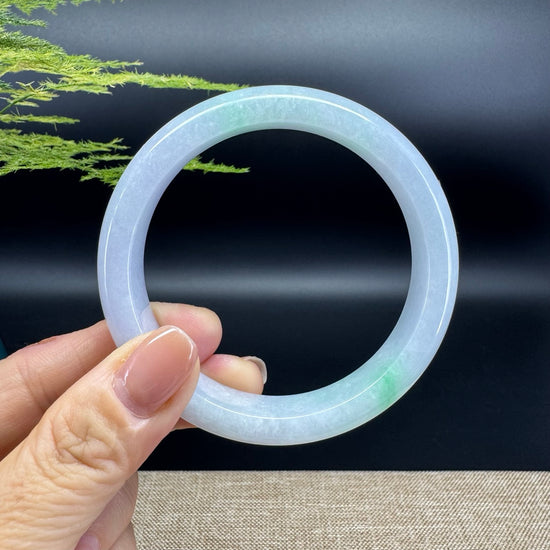 Genuine Burmese Icy Green Jadeite Jade Bangle Bracelet ( 59.8mm )