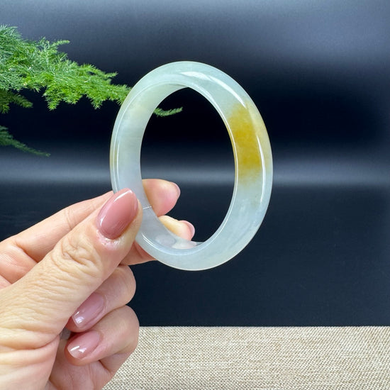 Genuine Burmese Icy Yellow Jade Jadeite Bangle Bracelet ( 51.8mm)