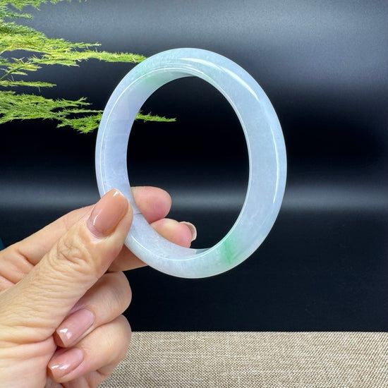 Genuine Burmese Icy Green Jadeite Jade Bangle Bracelet ( 59.8mm )