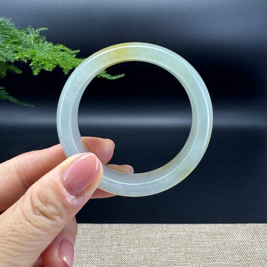 Genuine Burmese Icy Yellow Jade Jadeite Bangle Bracelet ( 51.8mm)