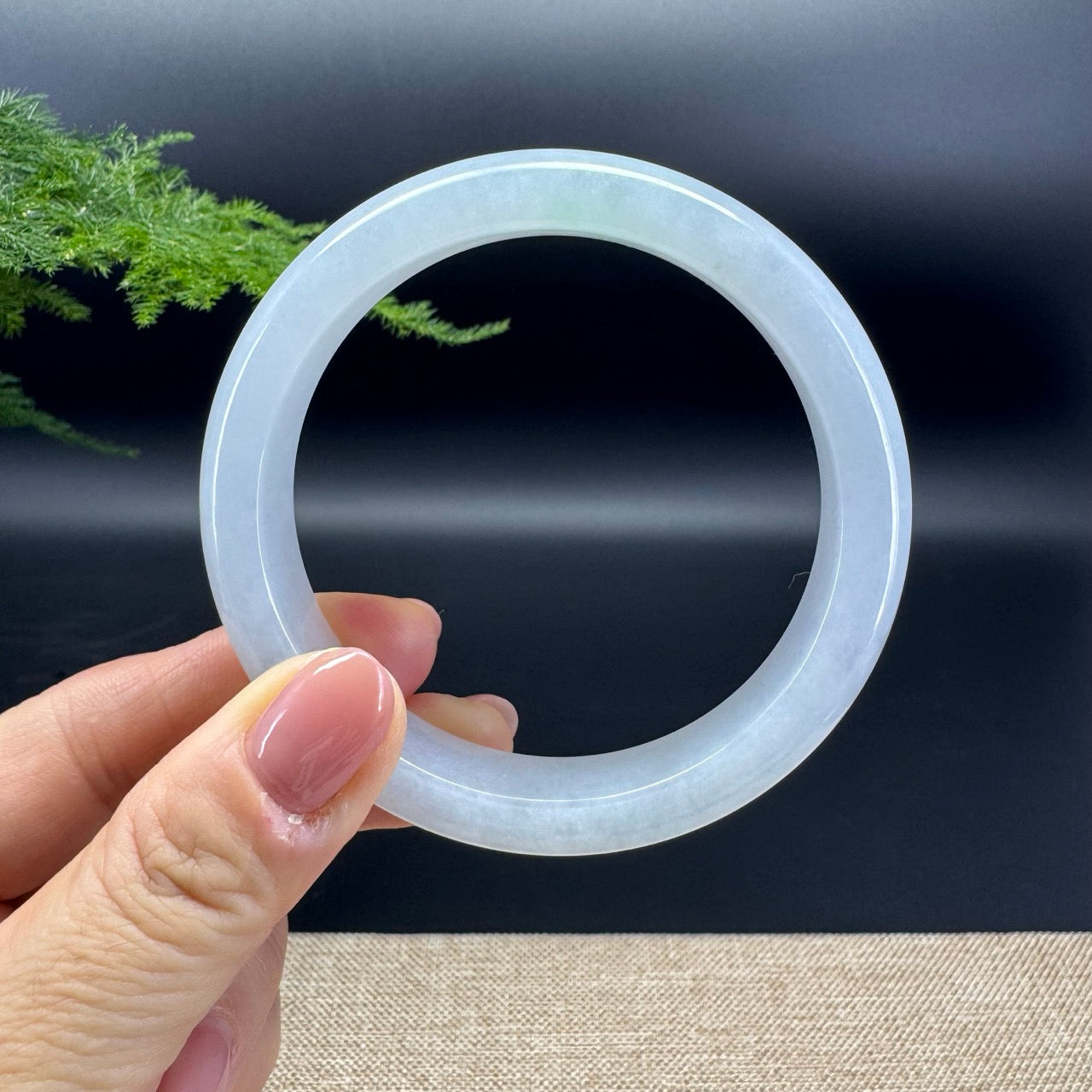 Genuine Burmese Light Lavender Jade Jadeite Bangle Bracelet (61mm)