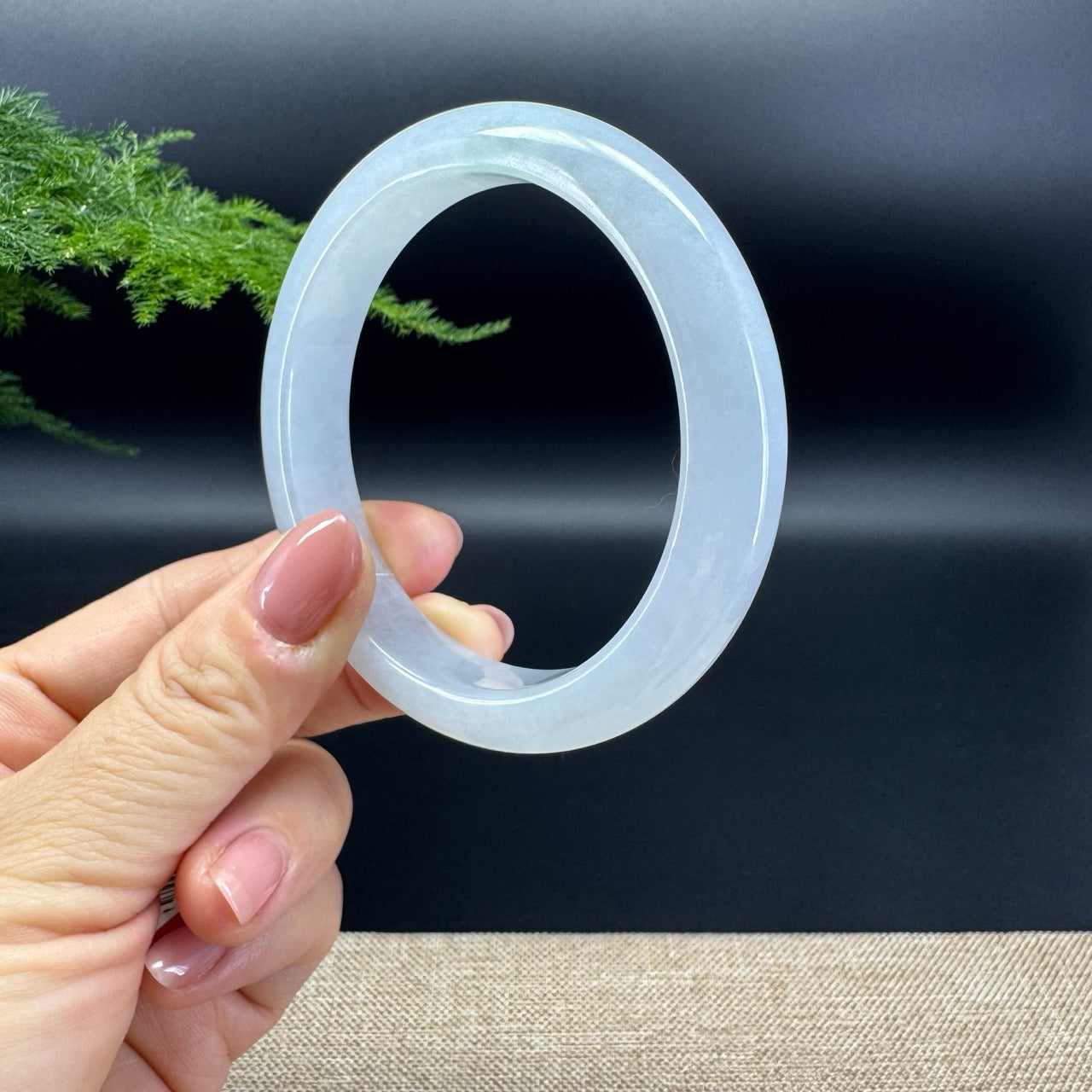 Genuine Burmese Light Lavender Jade Jadeite Bangle Bracelet (61mm)