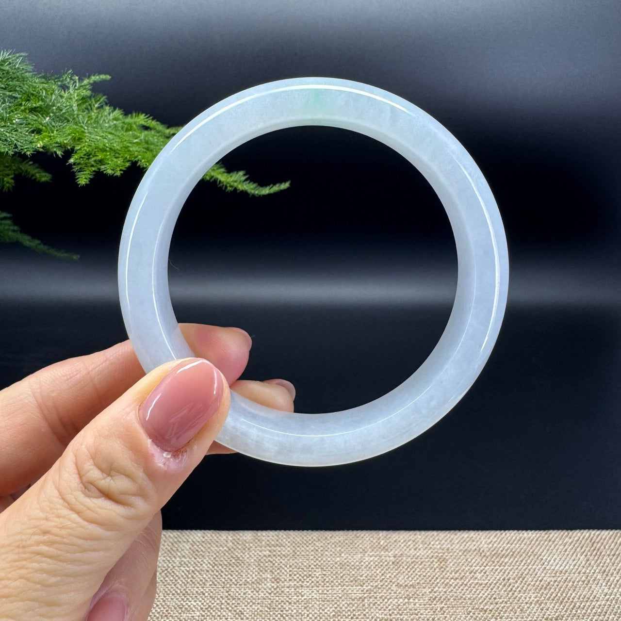 Genuine Burmese Light Lavender Jade Jadeite Bangle Bracelet (61mm)