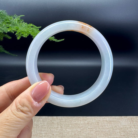 Genuine Burmese Yellow Green lavender Jade Jadeite Bangle Bracelet ( 60.4mm )