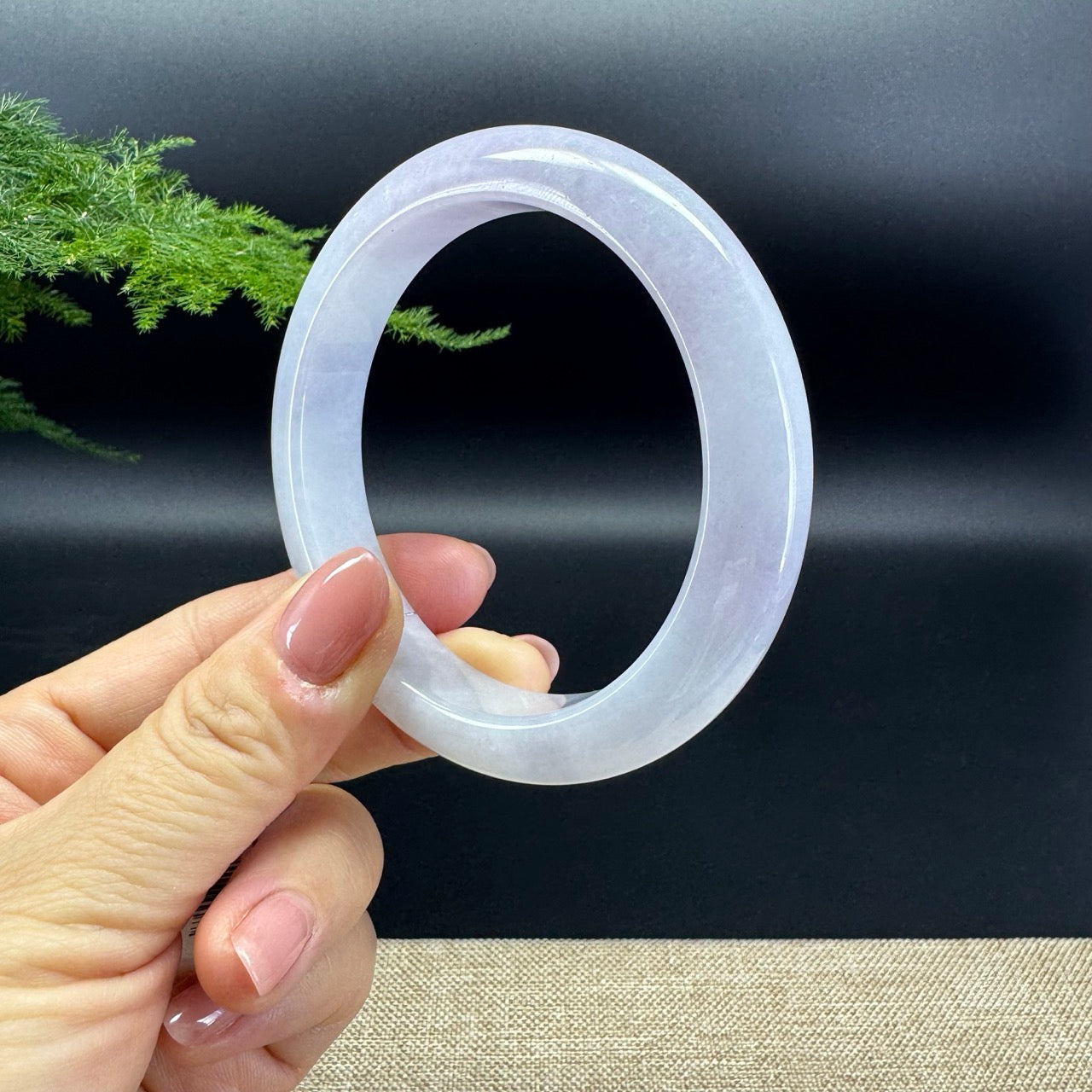 Genuine Burmese Lavender Jade Jadeite Bangle Bracelet (60.7mm)