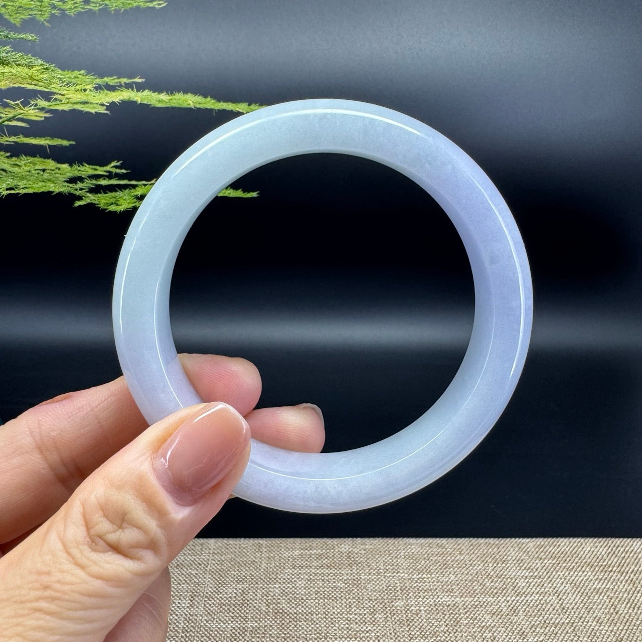 Genuine Burmese Lavender  Jade Jadeite Bangle Bracelet ( 59.3mm )