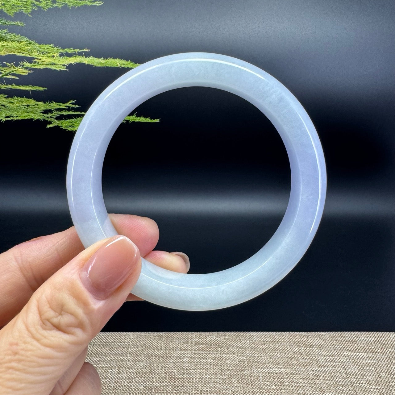 Genuine Burmese Lavender  Jade Jadeite Bangle Bracelet ( 59.3mm )
