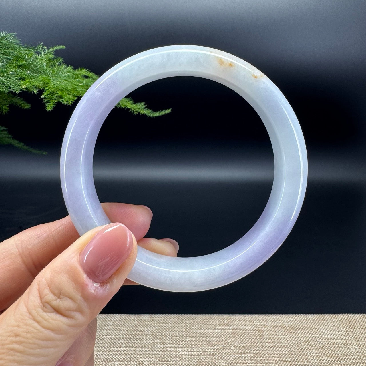 Genuine Burmese Lavender Jade Jadeite Bangle Bracelet (61mm)