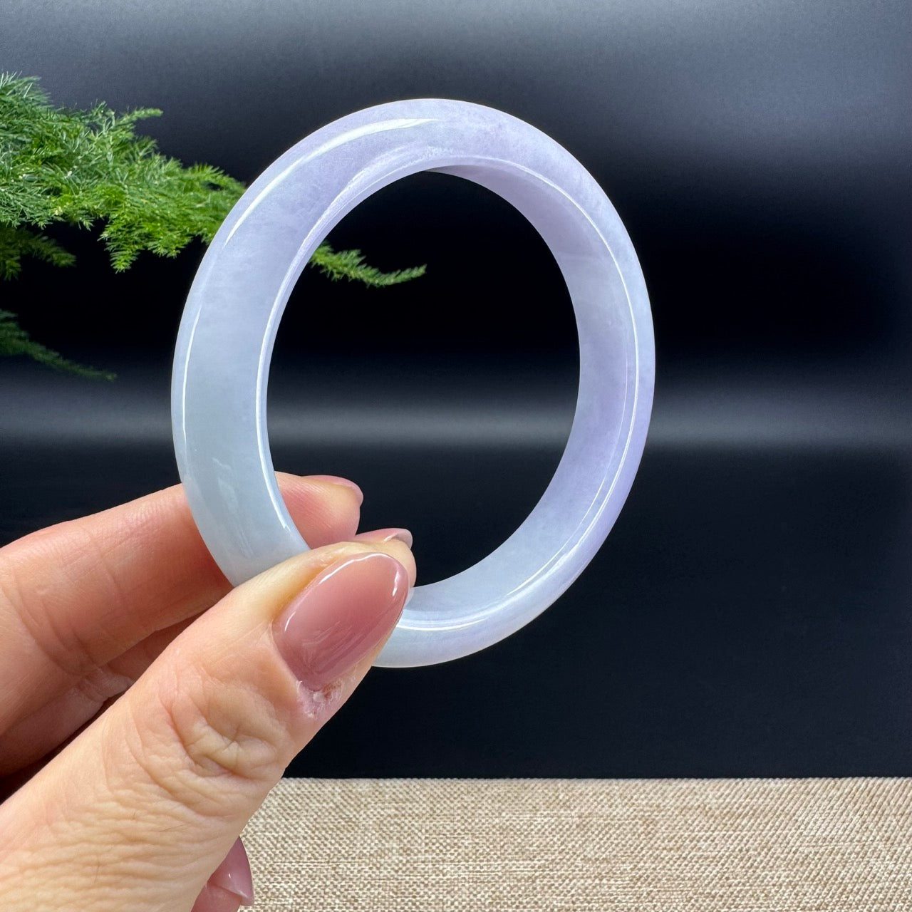 Genuine Burmese Lavender Jade Jadeite Bangle Bracelet (60.2mm)