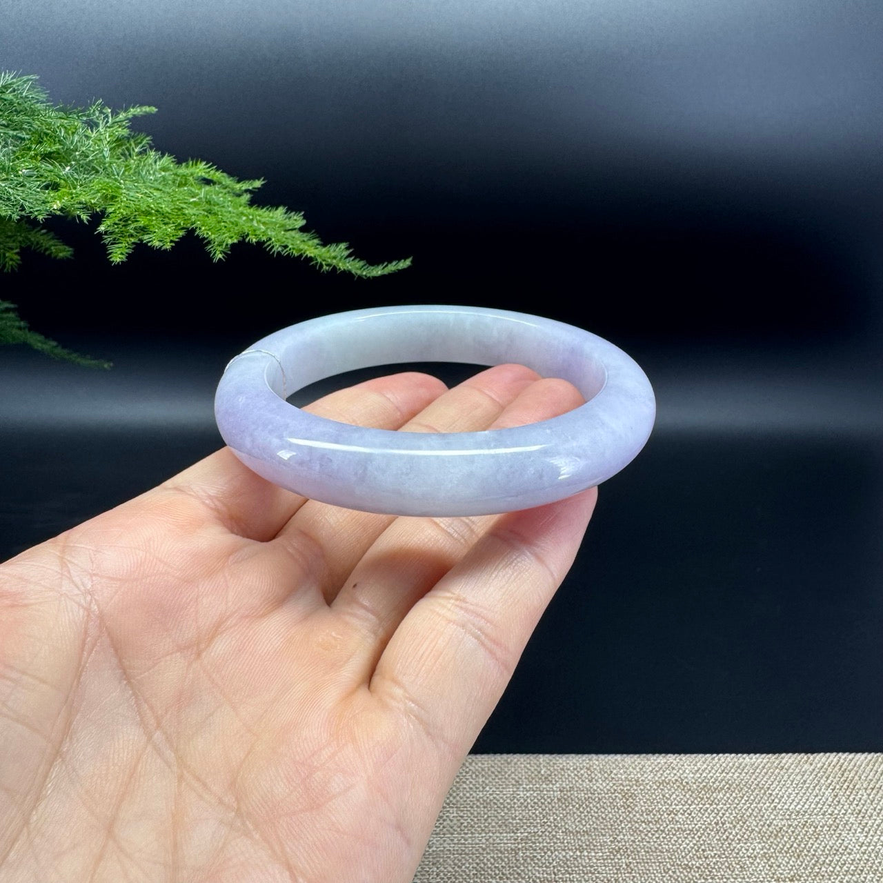 Genuine Burmese Lavender Jade Jadeite Bangle Bracelet (60.2mm)