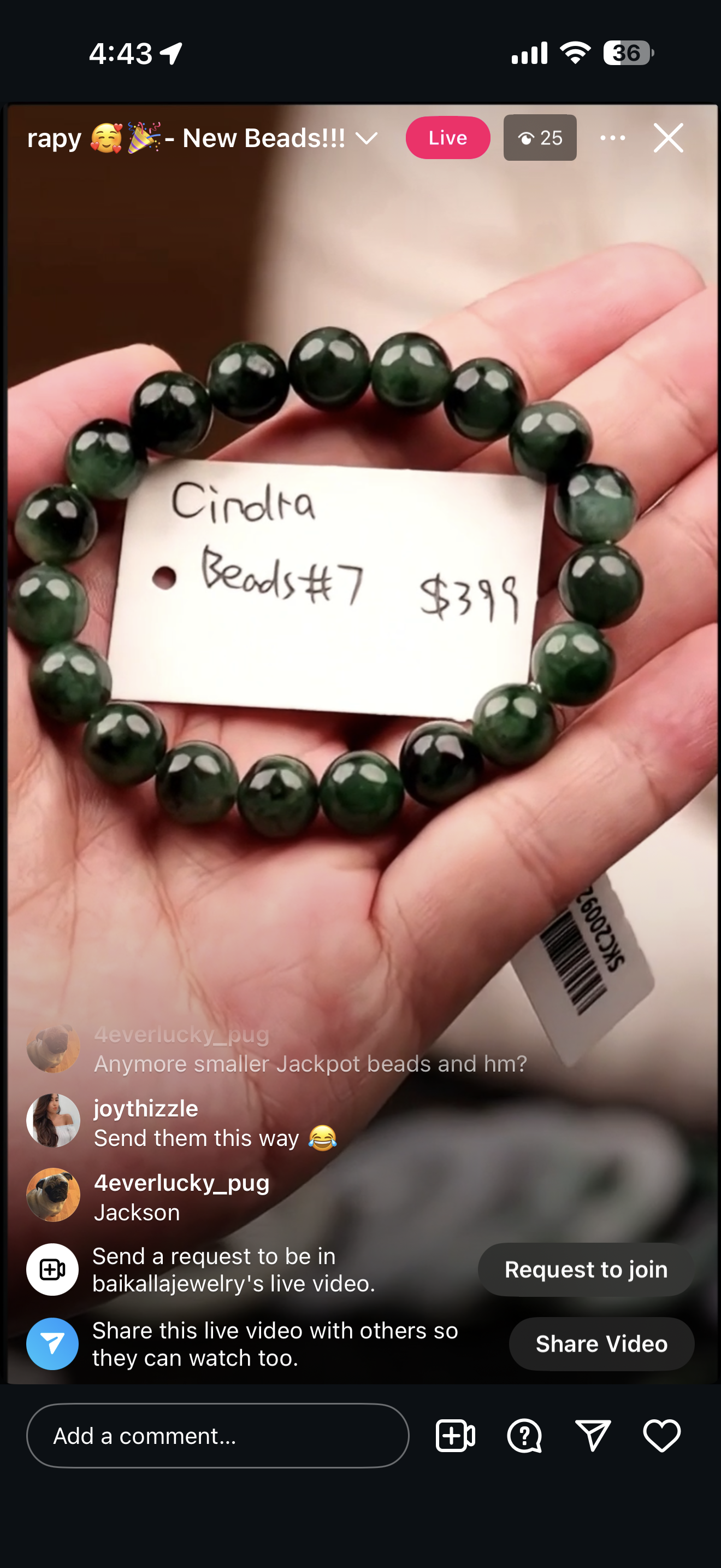 "Live" Natural Green Jadeite Jade Beads Bracelet (09/25/25)