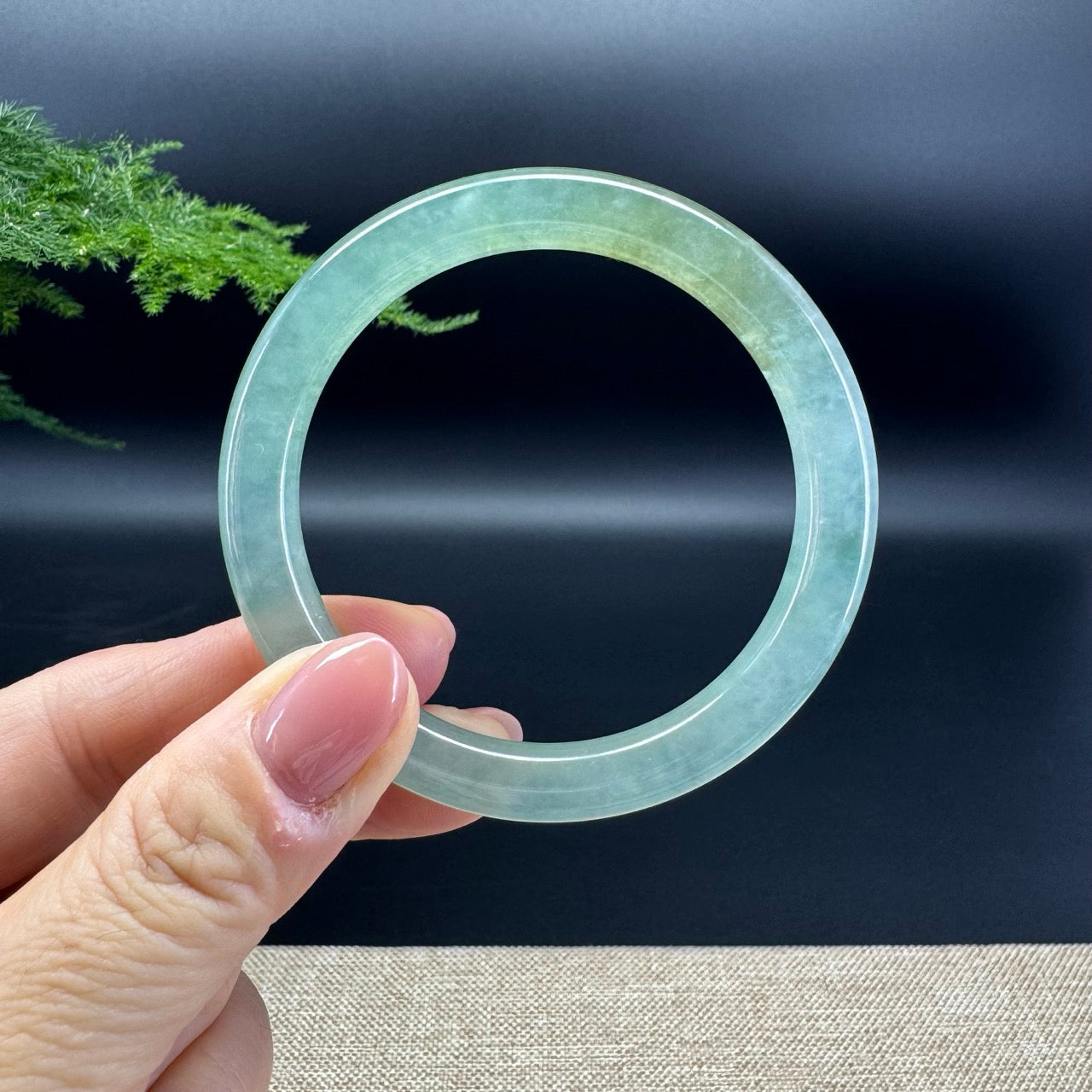 Genuine Burmese Yellow Green Jade Jadeite Bangle Bracelet (53.8mm)