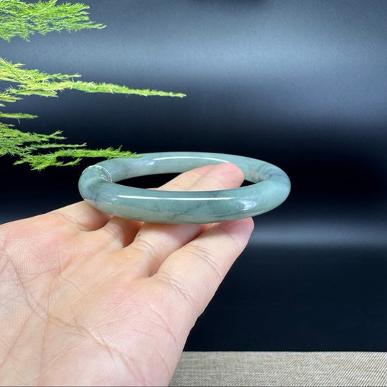 Genuine Burmese Blue Green Jade Jadeite Bangle Bracelet ( 59.5mm )