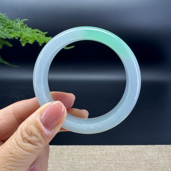 Genuine Burmese Icy Green Jade Jadeite Bangle Bracelet (55.1mm)
