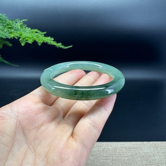 Genuine Burmese Oil Green Jade Jadeite Bangle Bracelet ( 54.3mm )