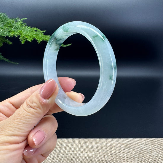 Genuine Burmese Green Jade Jadeite Bangle Bracelet ( 58.3mm )
