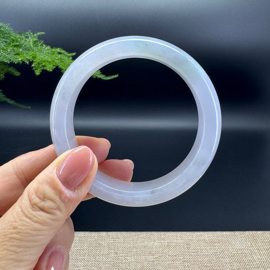 High end Genuine Burmese Lavender Green Jade Jadeite Bangle Bracelet ( 57.2mm )