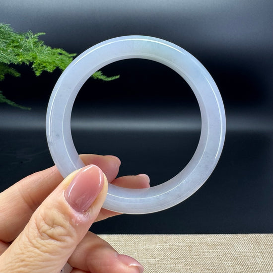 High end Genuine Burmese Lavender Green Jade Jadeite Bangle Bracelet ( 57.2mm )