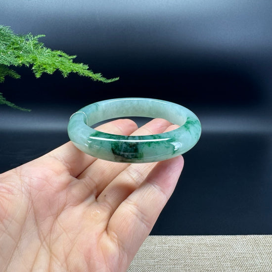 Genuine Burmese Icy Green Jade Jadeite Bangle Bracelet (57.2mm)