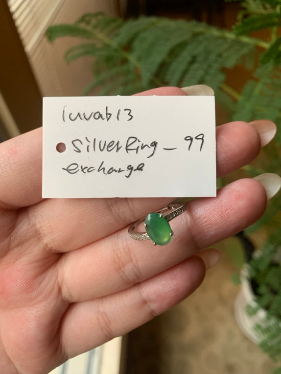 "Live" Jadeite Jade Silver Ring (11/07/25)