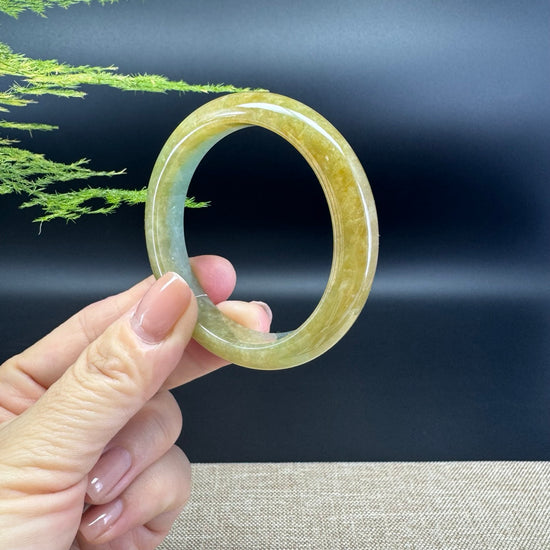 Genuine Burmese Yellow Green Jade Jadeite Bangle Bracelet ( 50.8mm )