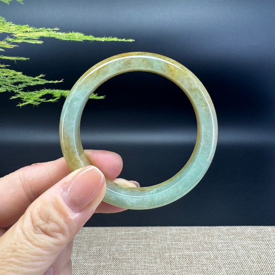 Genuine Burmese Yellow Green Jade Jadeite Bangle Bracelet ( 50.8mm )