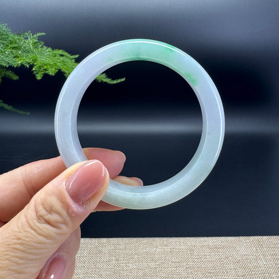 Genuine Burmese Icy Green Jade Jadeite Bangle Bracelet (54.7mm)