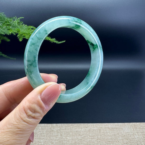 Genuine Burmese Green Jade Jadeite Bangle Bracelet (57.5mm)