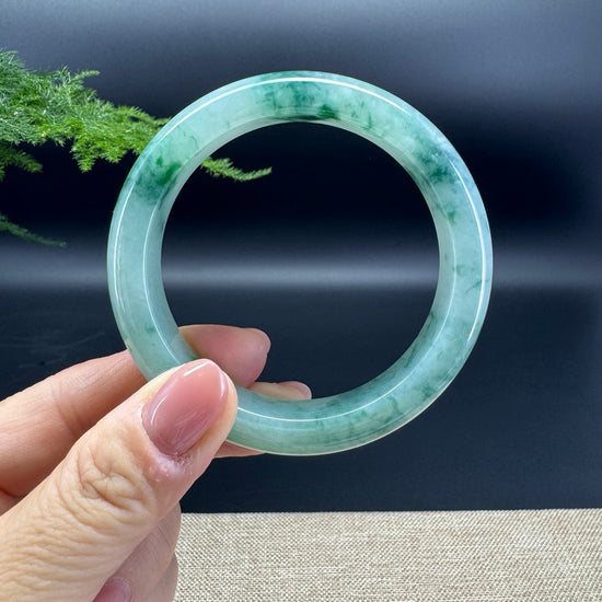 Genuine Burmese Green Jade Jadeite Bangle Bracelet (57.5mm)