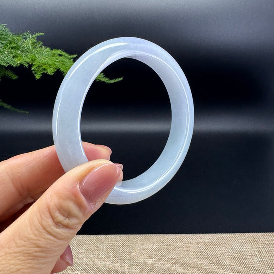 Genuine Burmese Lavender Green Jade Jadeite Bangle Bracelet ( 61mm )