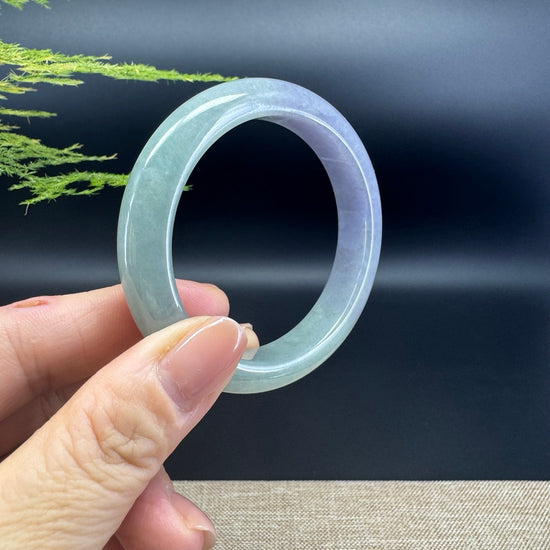 Genuine Burmese Lavender Green Jade Jadeite Bangle Bracelet (52.5mm)