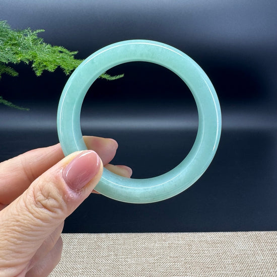 Genuine Burmese Icy Green Jade Jadeite Bangle Bracelet (55.3mm)