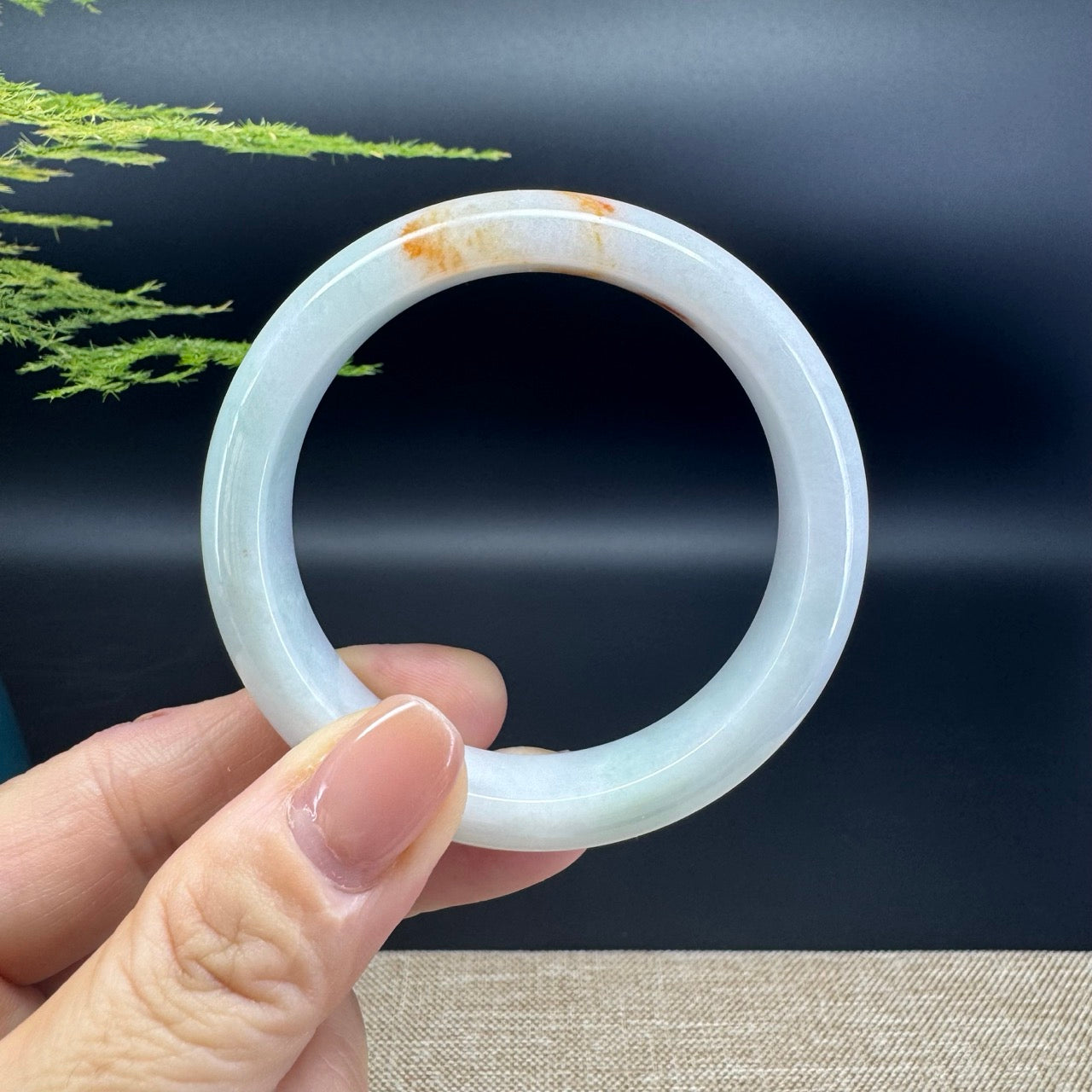 Genuine Burmese Yellow Green Jade Jadeite Bangle Bracelet ( 52.3mm)