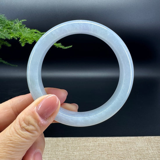 Genuine Burmese Lavender Green Jade Jadeite Bangle Bracelet (62.6mm)