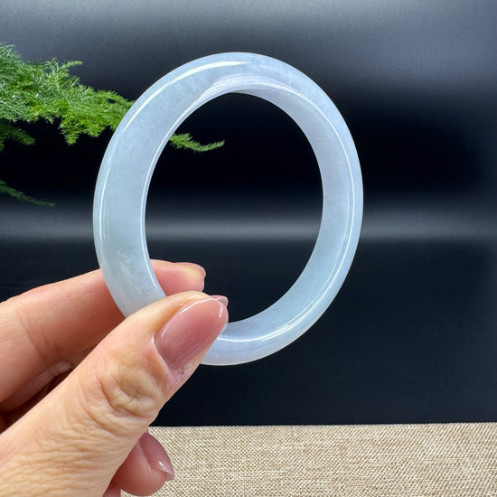 Genuine Burmese Lavender Green Jade Jadeite Bangle Bracelet (62.6mm)