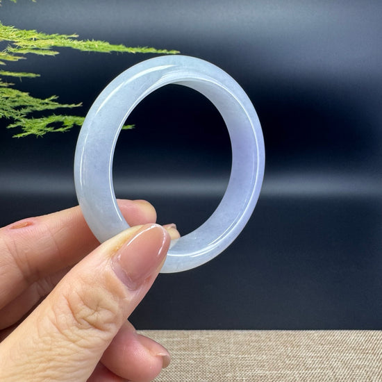 Genuine Burmese Lavender Green Jade Jadeite Bangle Bracelet (52.4mm)